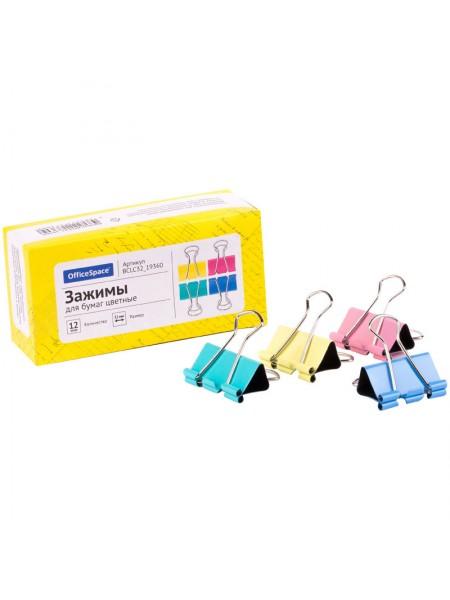 OfficeSpace Зажим для бумаг цветной 32 мм OfficeSpace Зажим для бумаг цветной 32 мм