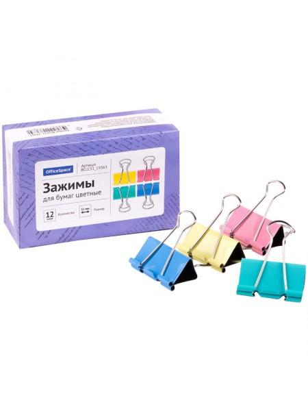 OfficeSpace Зажим для бумаг цветной 51 мм OfficeSpace Зажим для бумаг цветной 51 мм