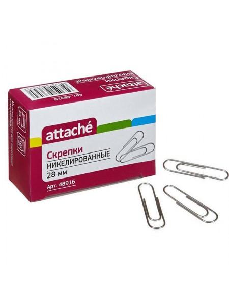 Attache Скрепки канцелярские 28 мм оцинкованные, 100 шт/уп Attache Скрепки канцелярские 28 мм оцинкованные, 100 шт/уп