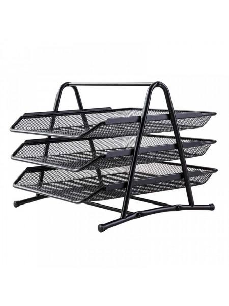 DELI Лоток для бумаг горизонтальный металлический трехсекционный DELI Лоток для бумаг горизонтальный металлический трехсекционный