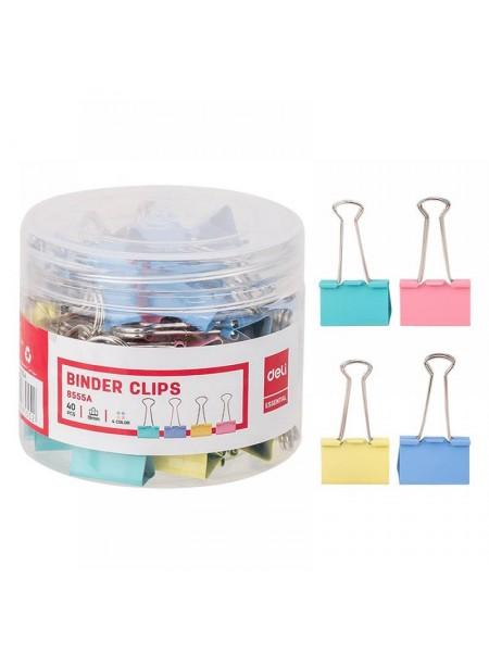 DELI Зажимы для бумаг цветныеi, 19мм, 40шт в тубе DELI Зажимы для бумаг цветныеi, 19мм, 40шт в тубе