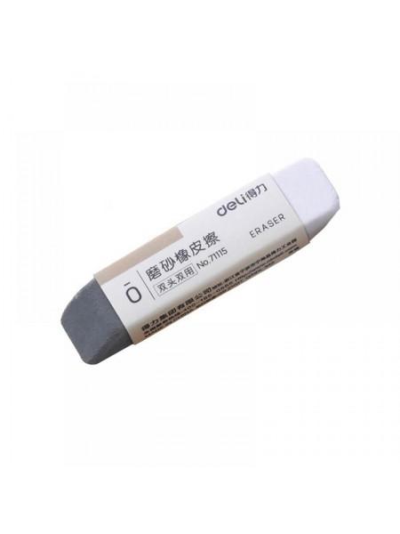 DELI Ластик скошенный, комбинированный, 68х11х16мм. белый