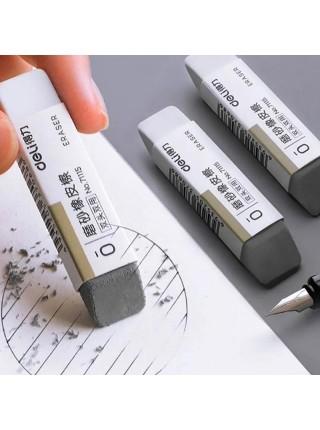 DELI Ластик скошенный, комбинированный, 68х11х16мм. белый