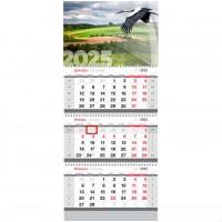 Календарь на 2025 год настенный трехблочный "Аист"