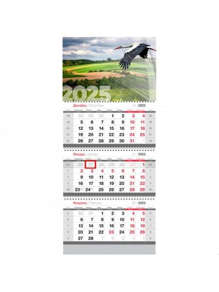 Календарь на 2025 год настенный трехблочный "Аист" Календарь на 2025 год настенный трехблочный "Аист"