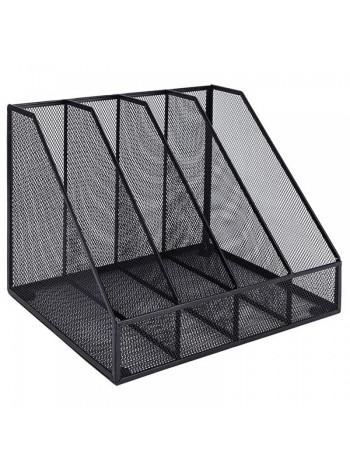 DELI Лоток вертикальный с 4 отделениями металлический DELI Лоток вертикальный с 4 отделениями металлический