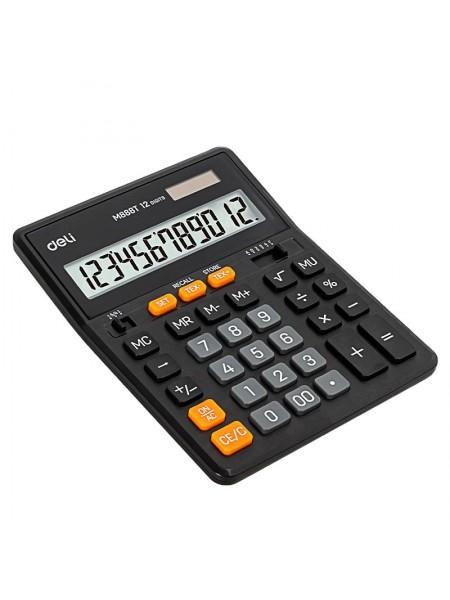 Deli Калькулятор настольный "M888T", 12-ти разрядный, пластик, черный