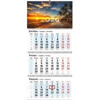 Календарь на 2026 год настенный трехблочный "Закат"